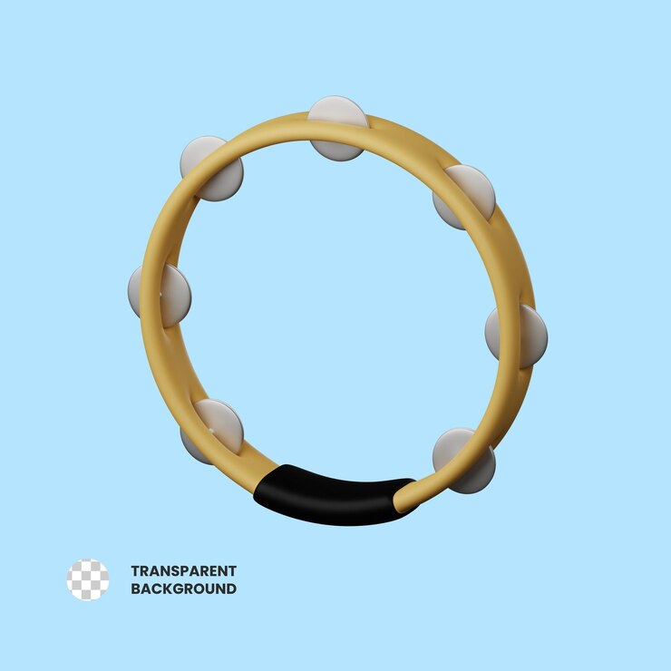 PSD ilustración del icono 3d de la pandereta