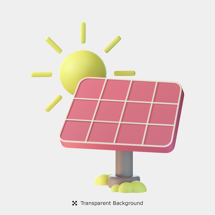 PSD ilustración de icono 3d de panel solar