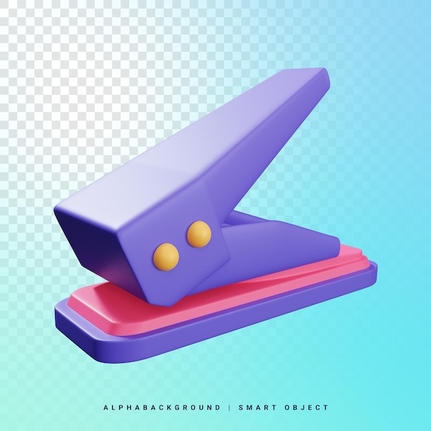 Ilustración de icono 3d de perforadora