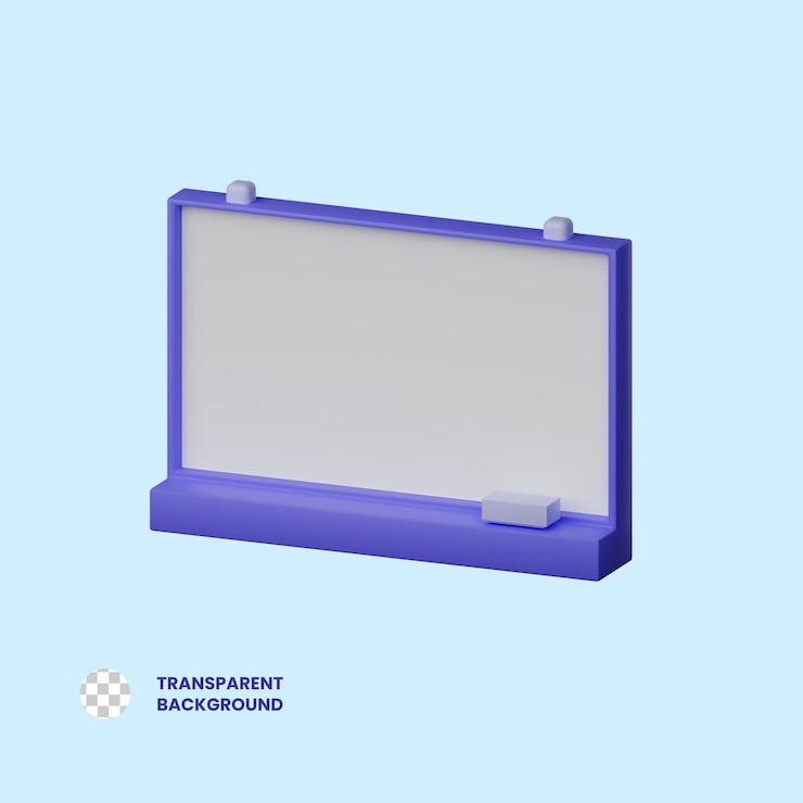 PSD ilustración de icono 3d de pizarra psd