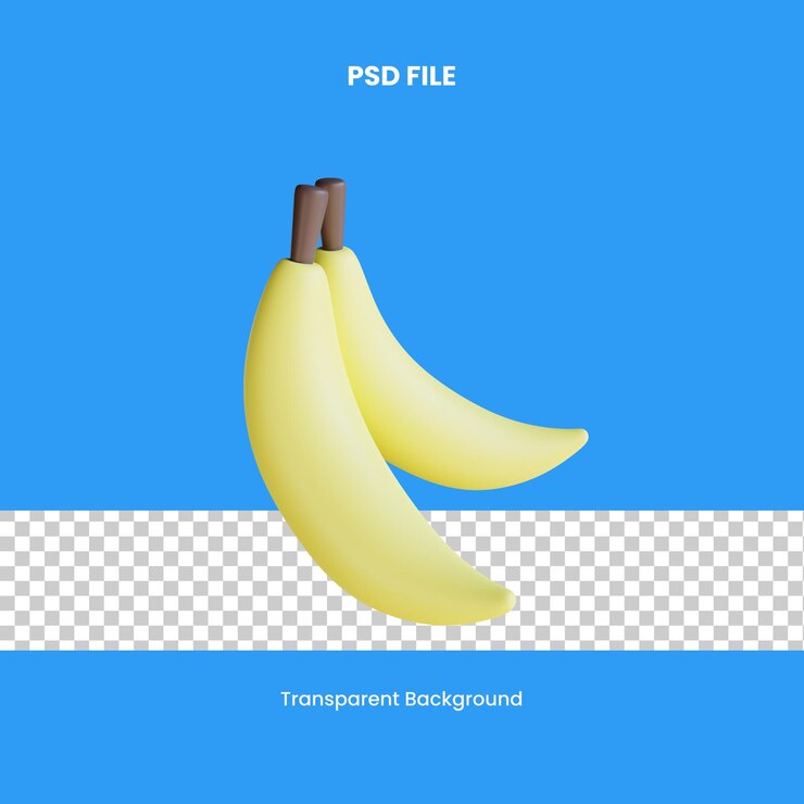 PSD ilustración de icono 3d de plátano psd