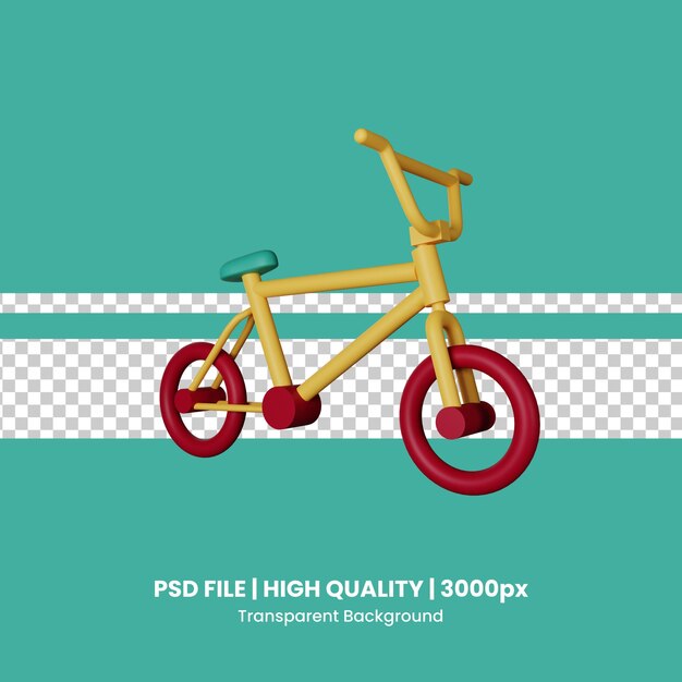 Ilustración del icono 3d de psd bmx