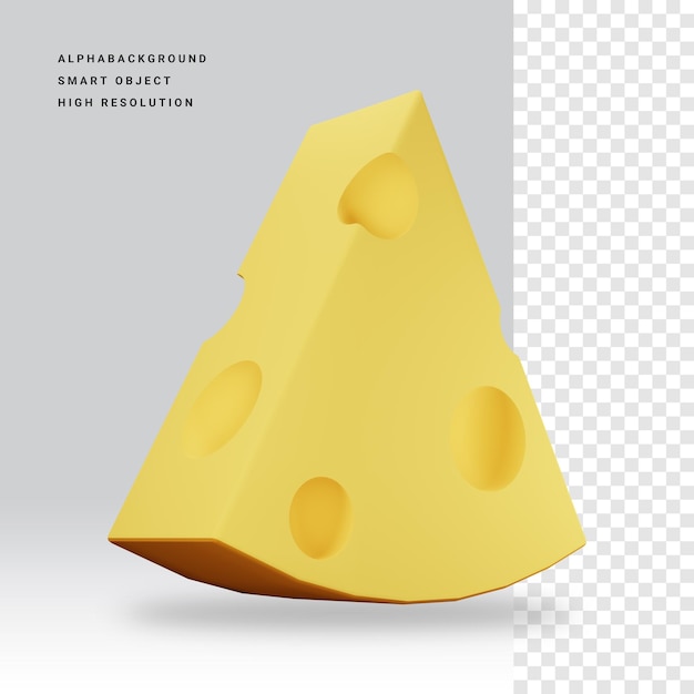PSD ilustración de icono 3d de queso
