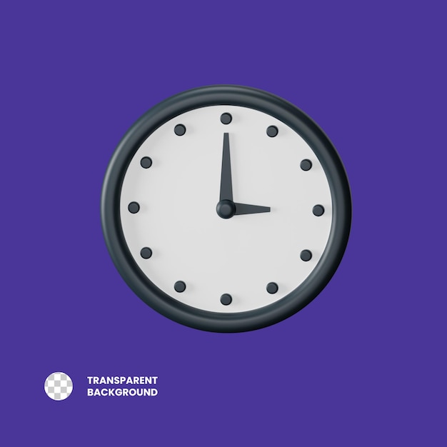 Ilustración del icono 3D del reloj de pared PSD
