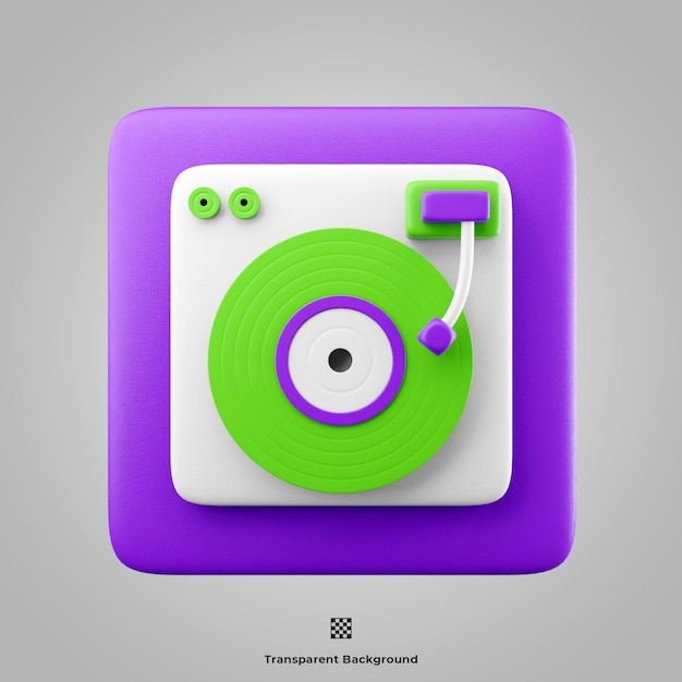 Ilustración del icono 3D del reproductor multimedia
