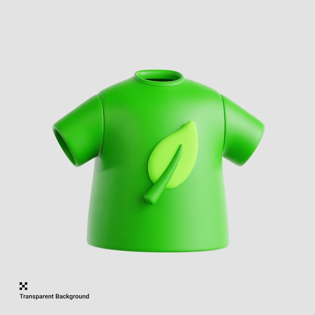 Ilustración de icono 3D de ropa orgánica para el Día de la Tierra