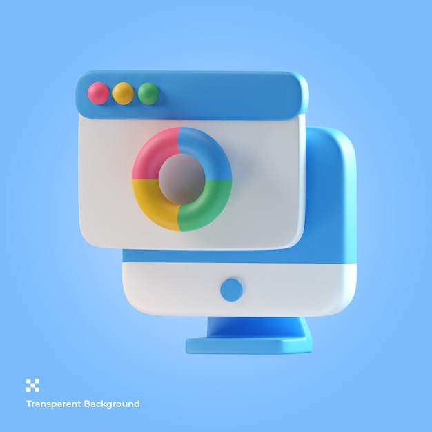 Ilustración de icono 3d de rueda de color