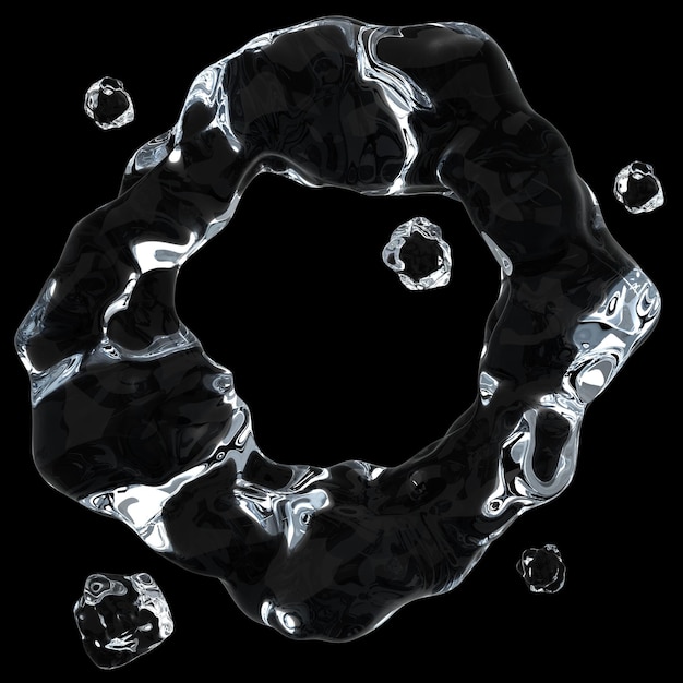 Ilustración del icono 3D de salpicaduras de agua fluida