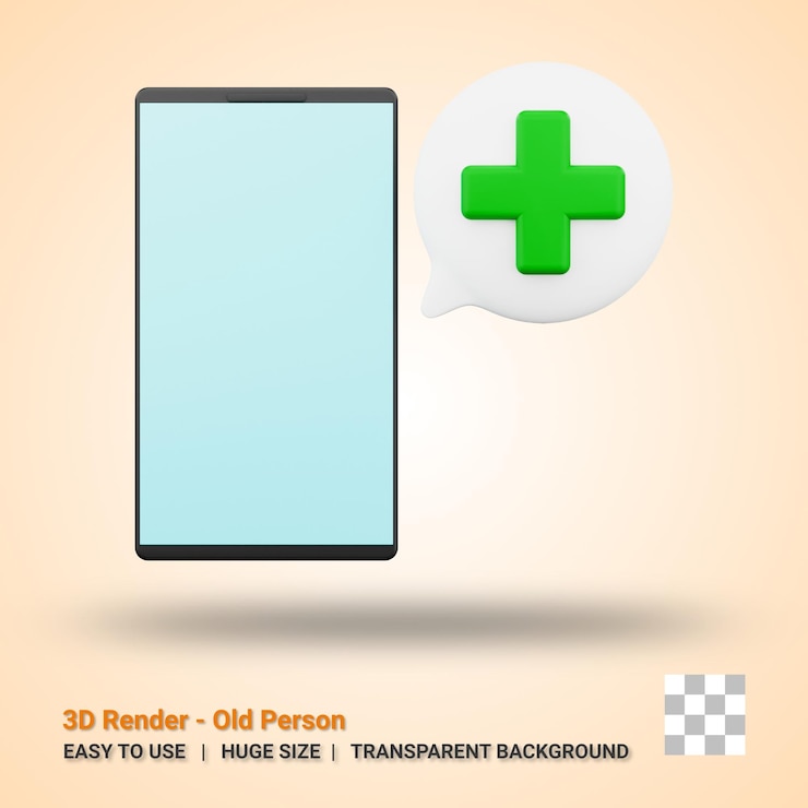 PSD ilustración de icono 3d de soporte médico con fondo transparente