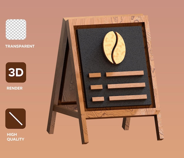 Ilustración del icono 3D del tablero de menús