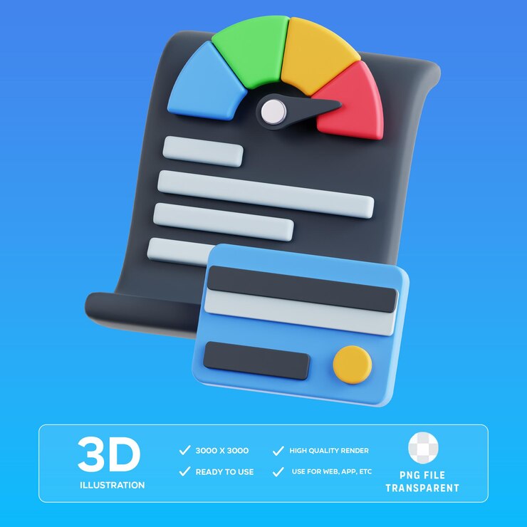 PSD ilustración del icono 3d de la tarjeta de puntuación