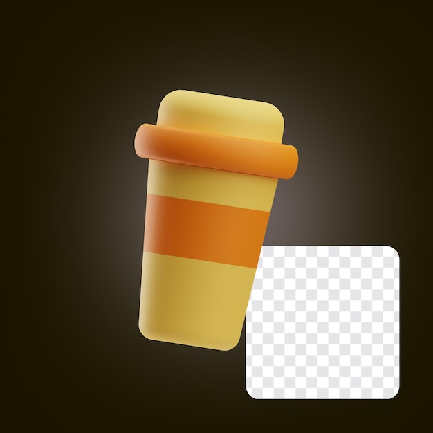 Ilustración de icono 3D de taza de café de viaje