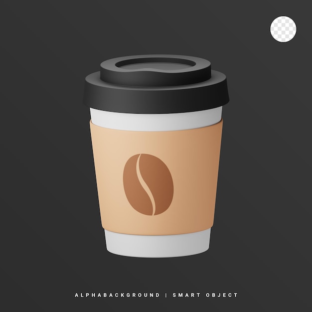 Ilustración de icono 3d de taza de café