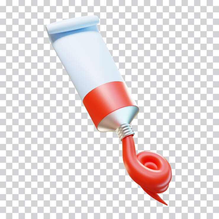 PSD ilustración del icono 3d del tubo de pintura