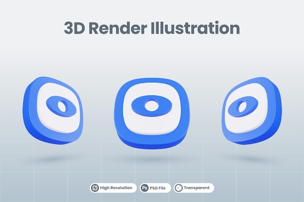 PSD ilustración de icono 3d visto mostrar aislado