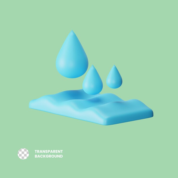 PSD ilustración del icono de agua 3d de psd