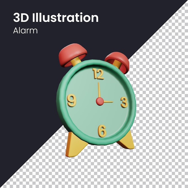 Ilustración de icono de alarma de procesamiento 3d PSD