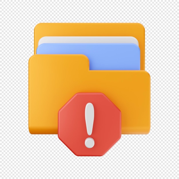 Ilustración del icono de almacenamiento de archivos de datos de carpeta 3D