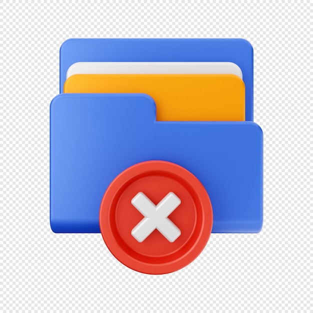 Ilustración del icono de almacenamiento de archivos de datos de carpeta 3D