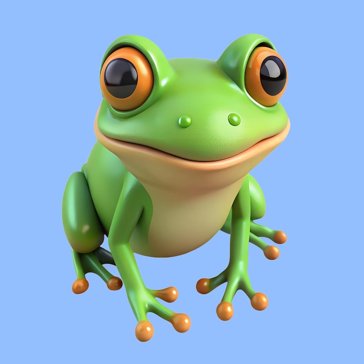 PSD ilustración del icono del animal rana en 3d