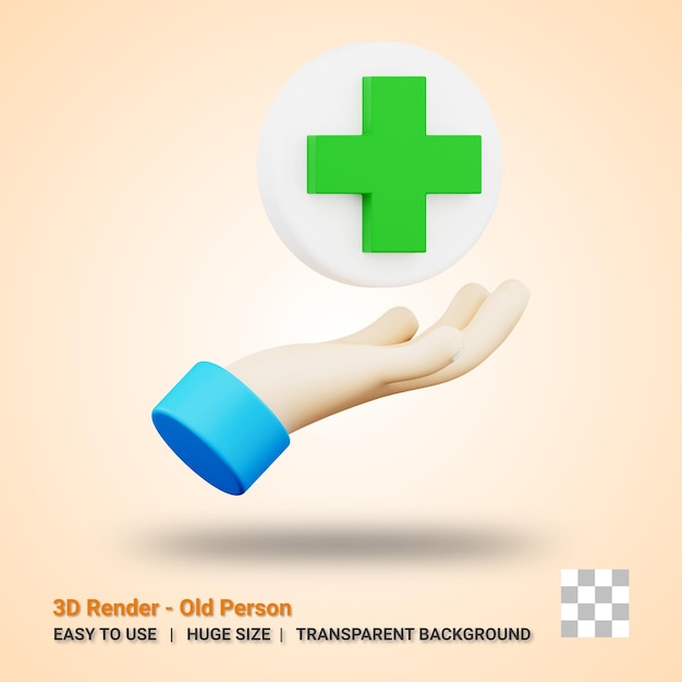 Ilustración del icono de la aplicación de salud 3d con diseño aislado