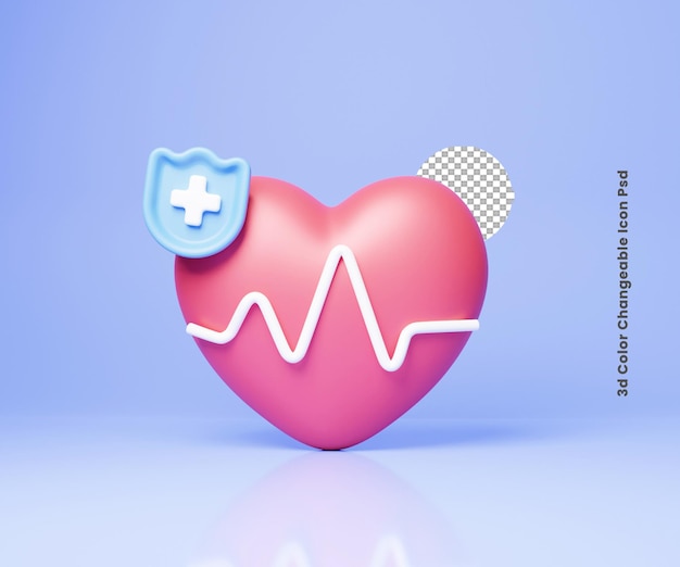 Ilustración de icono de atención médica 3d