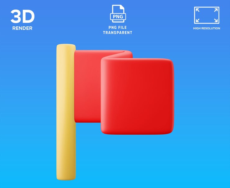PSD ilustración del icono de la bandera en 3d