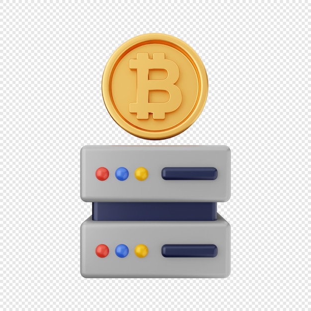 PSD ilustración de icono de bitcoin 3d