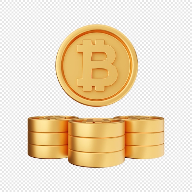 Ilustración de icono de bitcoin 3d