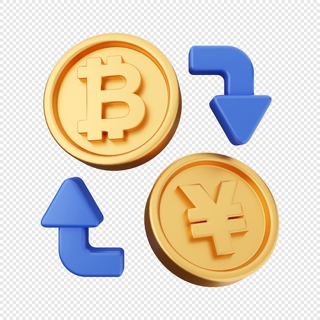 Ilustración de icono de bitcoin 3d