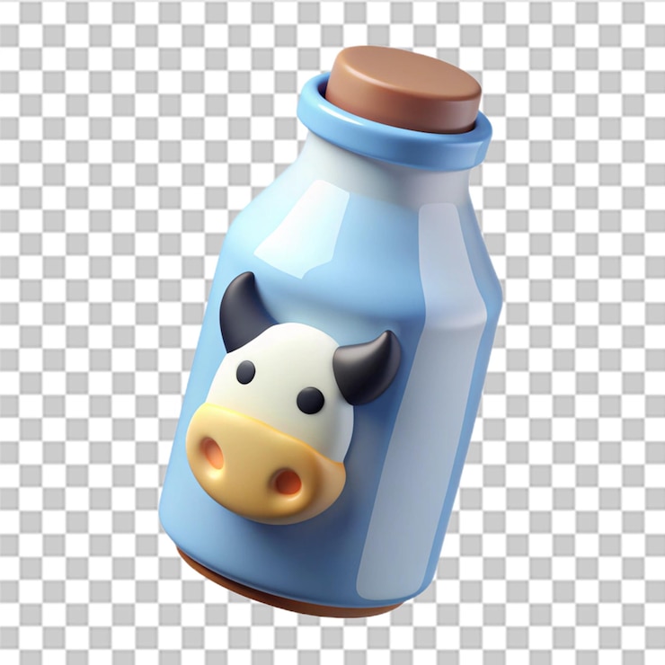 PSD ilustración del icono de la botella de leche en 3d