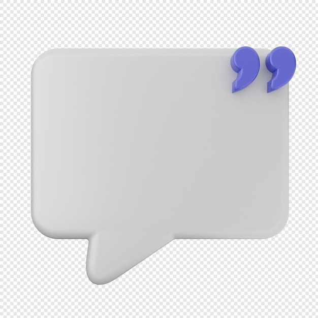 Ilustración del icono de la burbuja de conversación en 3D