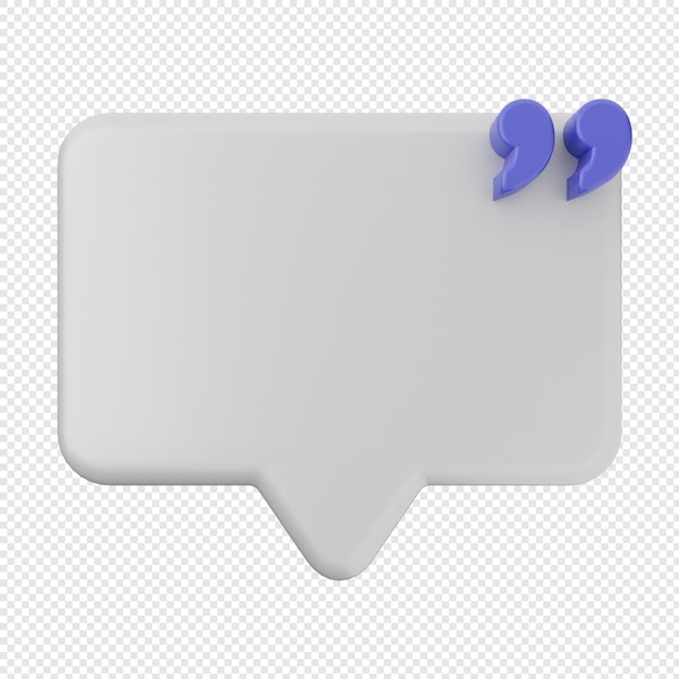 Ilustración del icono de la burbuja de conversación en 3D