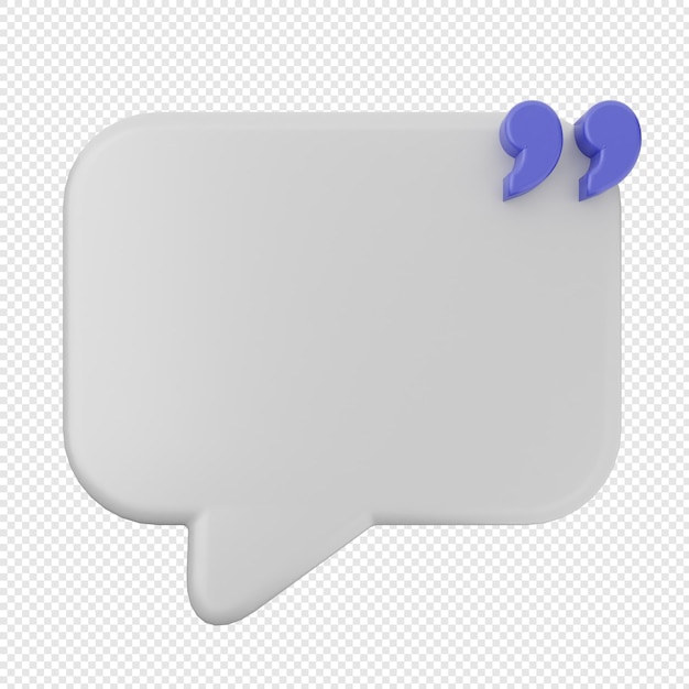 Ilustración del icono de la burbuja de conversación en 3D