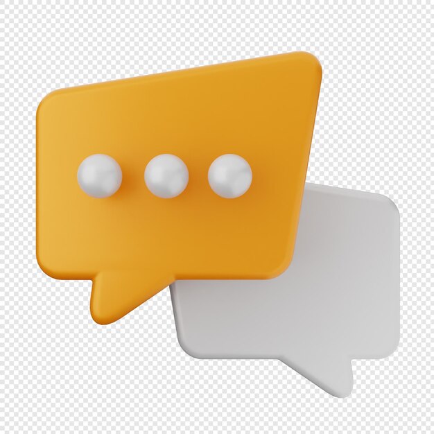 Ilustración del icono de la burbuja de conversación en 3D