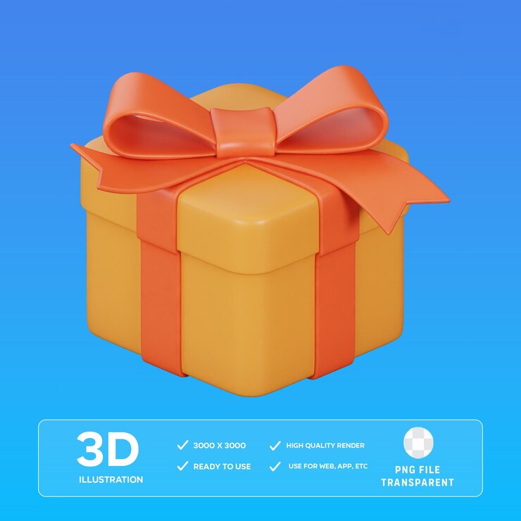 Ilustración del icono de la caja de regalos en 3D