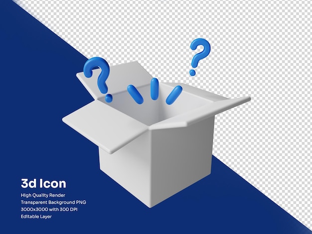 Ilustración del icono de la caja vacía 3D