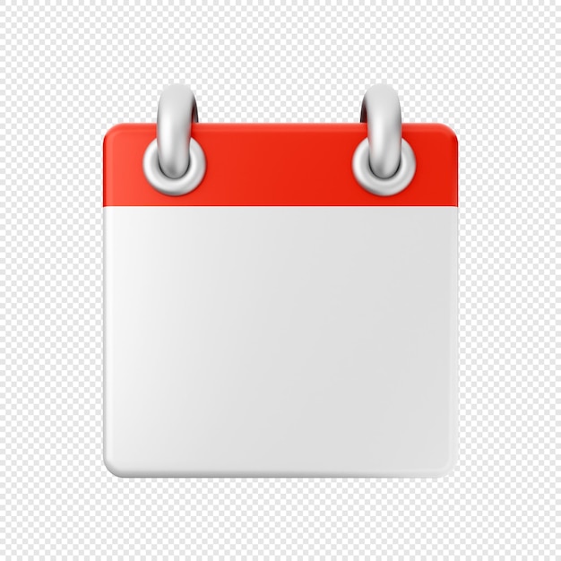 Ilustración del icono del calendario en 3D