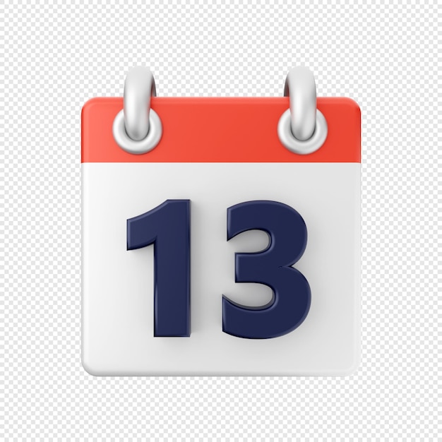 Ilustración del icono del calendario en 3D