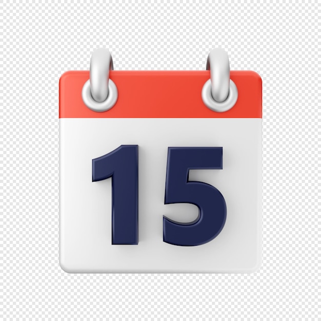 Ilustración del icono del calendario en 3D