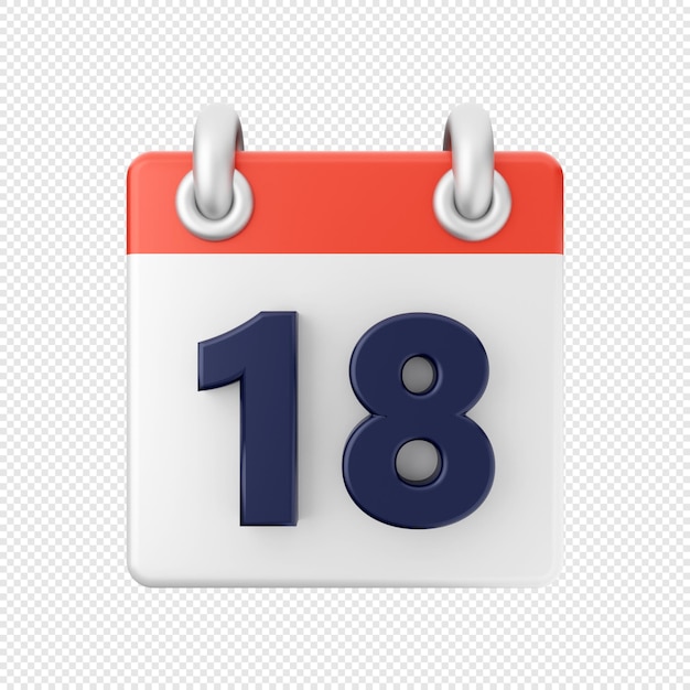 Ilustración del icono del calendario en 3D