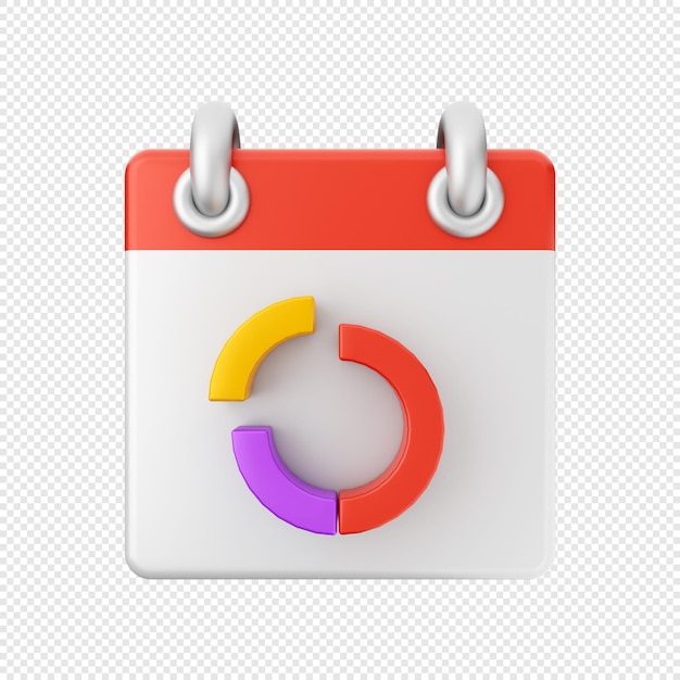 Ilustración del icono del calendario en 3D