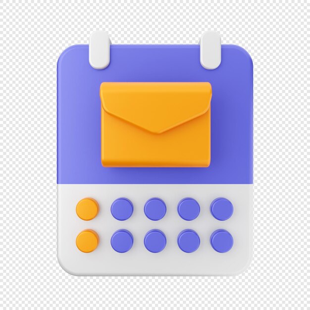 Ilustración del icono del calendario en 3D