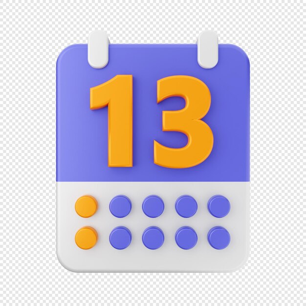 Ilustración del icono del calendario en 3D