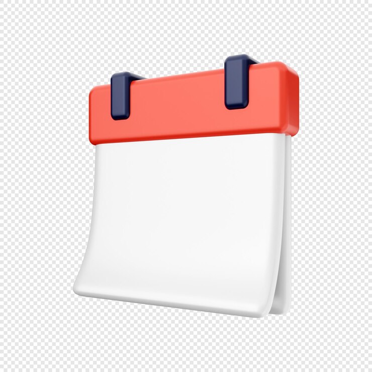 PSD ilustración de icono de calendario de eventos de fecha de calendario 3d