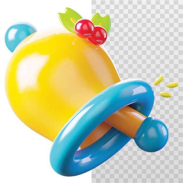 Ilustración del icono de la campana de Navidad en 3D