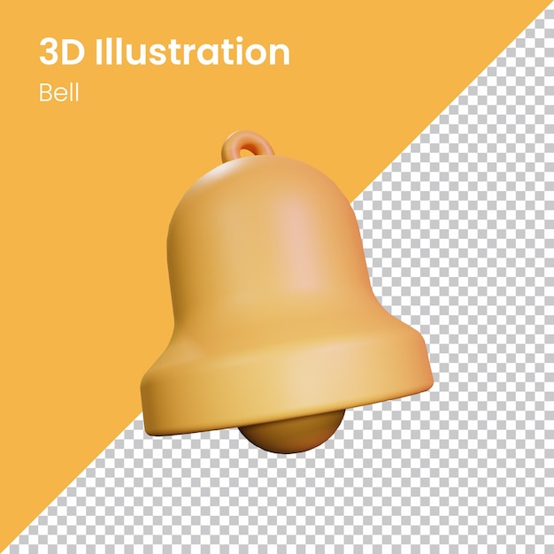 Ilustración de icono de campana de renderizado 3d PSD