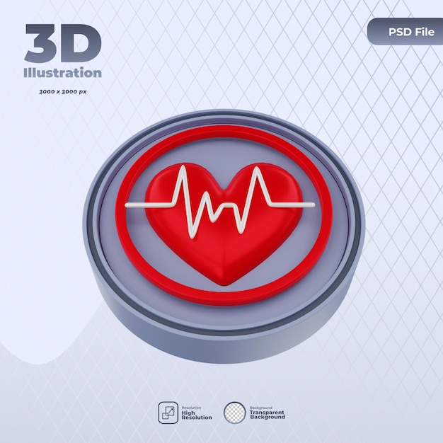 Ilustración de icono de cardiólogo 3d