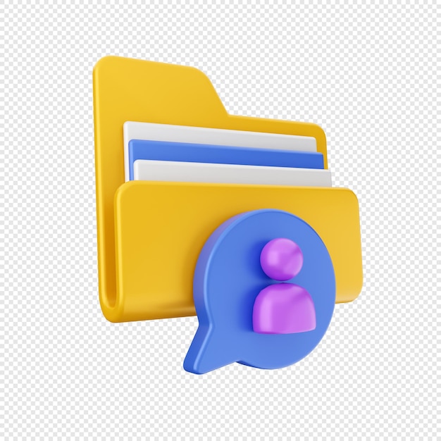 Ilustración de icono de carpeta 3D Render