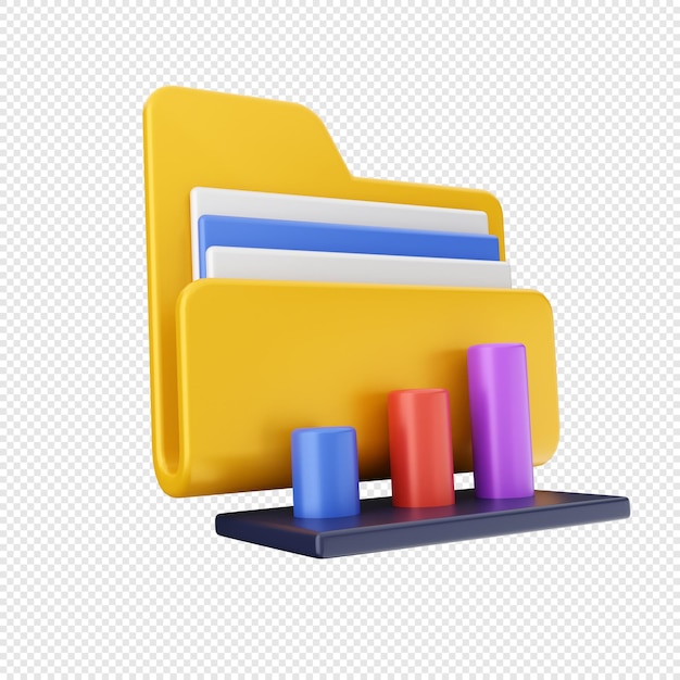 PSD ilustración de icono de carpeta 3d render